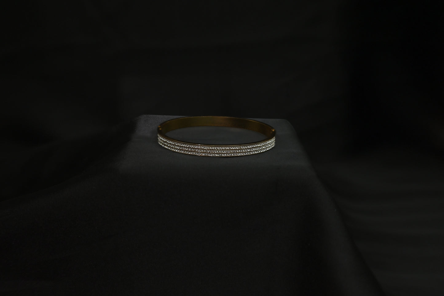 Embellished Slim Gold Bangle