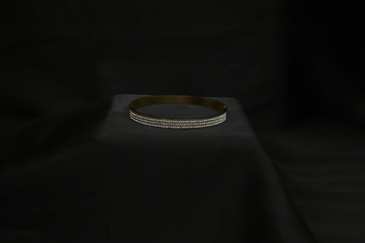 Embellished Slim Gold Bangle